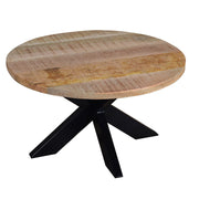 GHomeUK Natural Finish Mango Wood Round Coffee Table - NABAG